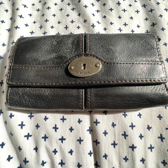 FOSSIL Black Leather Key Wallet - Picture 1 of 3